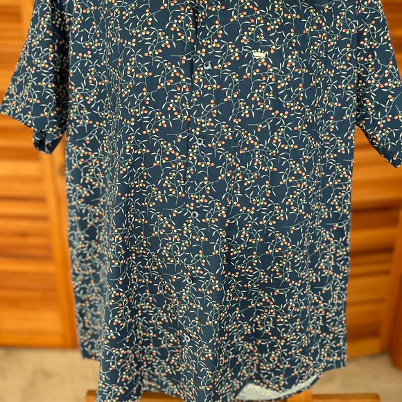 FRENCH CROWN MEN'S SZ 44 COTTON SS FLORAL DRESS SHIRT - Picture 10 of 10
